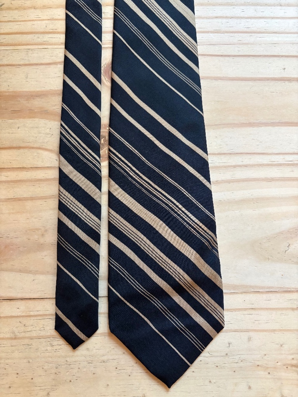Vintage Robert Talbott Best of Class Striped Silk Tie Black Gold Bronze